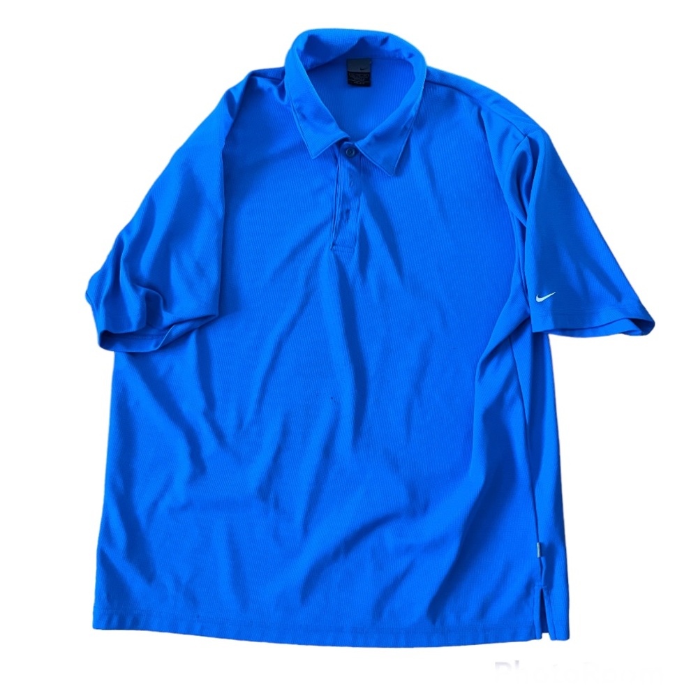 Nike Golf Shirt Adult Extra Large Blue Dri Fit Polo Collared Short Sleeve Mens